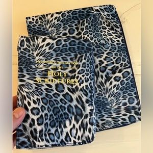 BIBLE COVER & MAGAZINE FOLDER, BLUE LEOPARD, Jehovah’s Witness Supplies